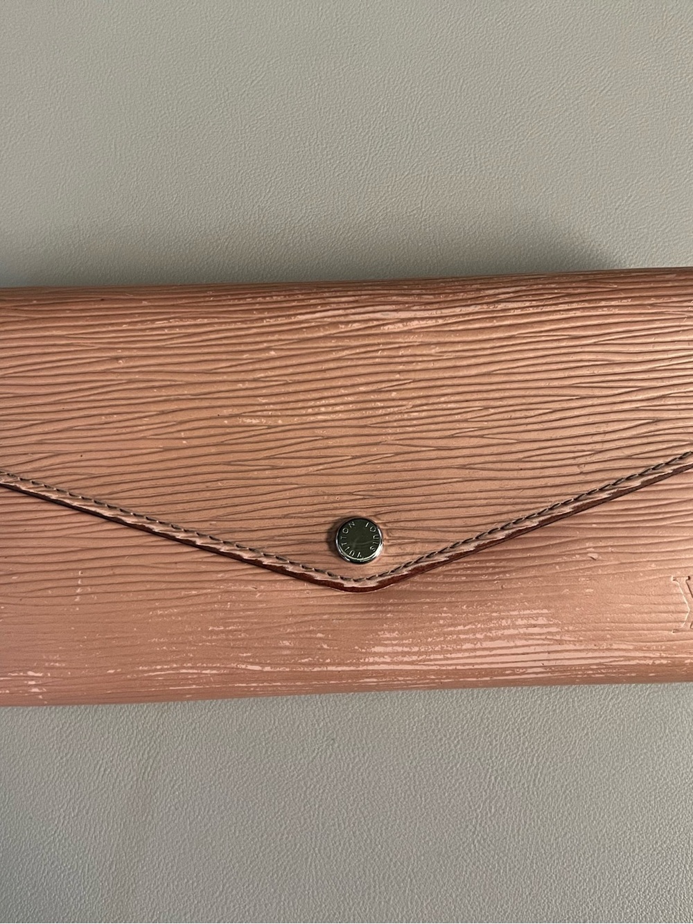 Louis Vuitton Pink Epi Leather Textured Envelope Wallet